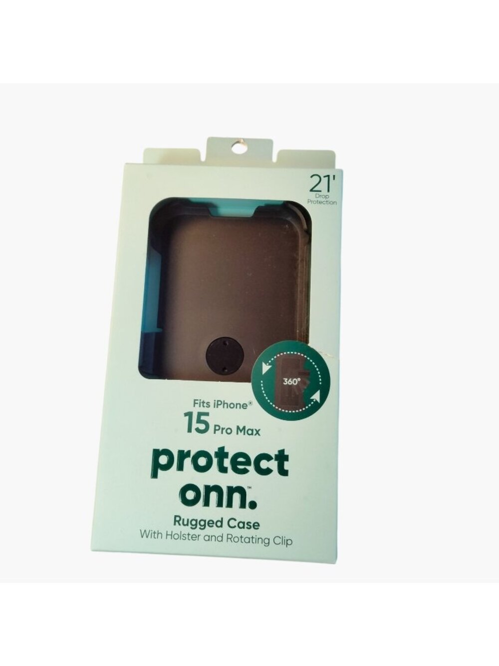 Onn Rugged Case iPhone 15 Pro Max Holster Rotating Clip New